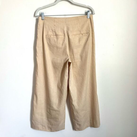 Vince Linen Cropped Wide Leg pants in Pale peach - Picture 9 of 11